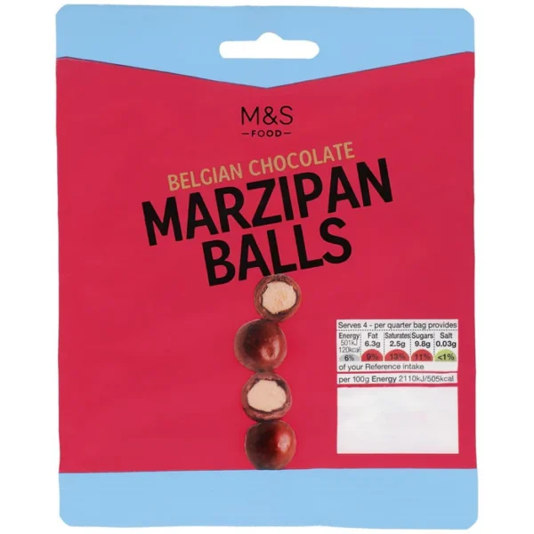 M&S Belgian Chocolate Marzipan Balls 95g