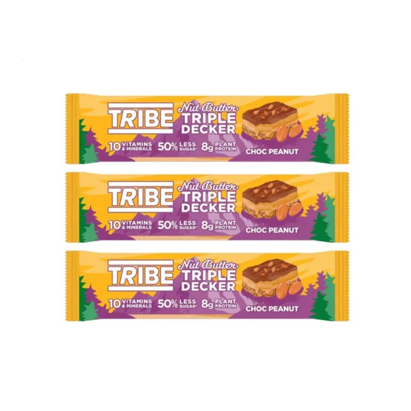 TRIBE Triple Decker Choc Peanut Butter Multipack 3 x 40g