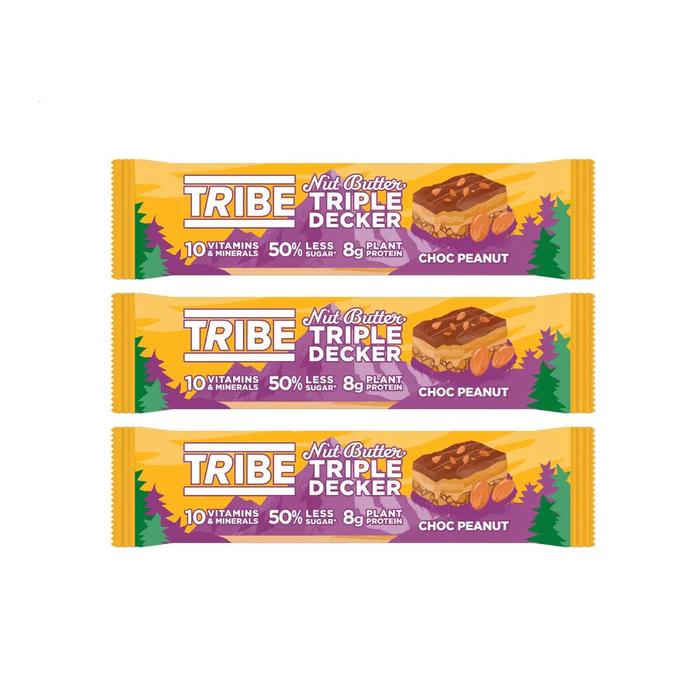 TRIBE Triple Decker Choc Peanut Butter Multipack 3 x 40g