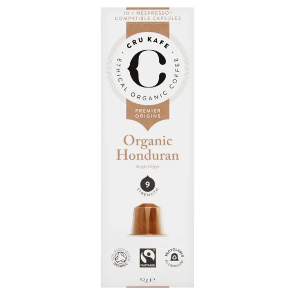 CRU Kafe Organic Honduran Single Origin Nespresso Compatible Capsules 10 per pack