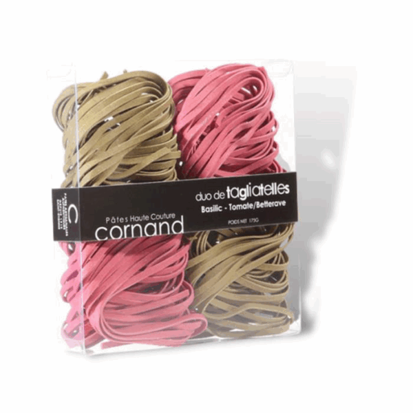 TAGLIATELLES DUO PLAISIR BASILIC/TOMATE-BETTERAVE 175G