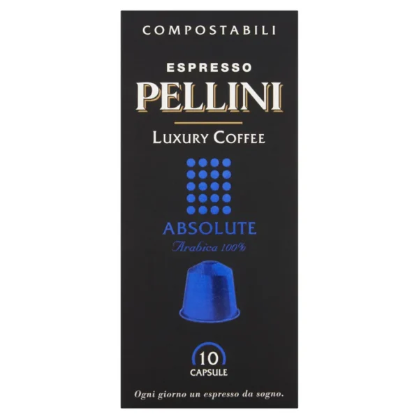Pellini Luxury Absolute Compostable Nespresso Compatible Coffee Capsules 10 per pack