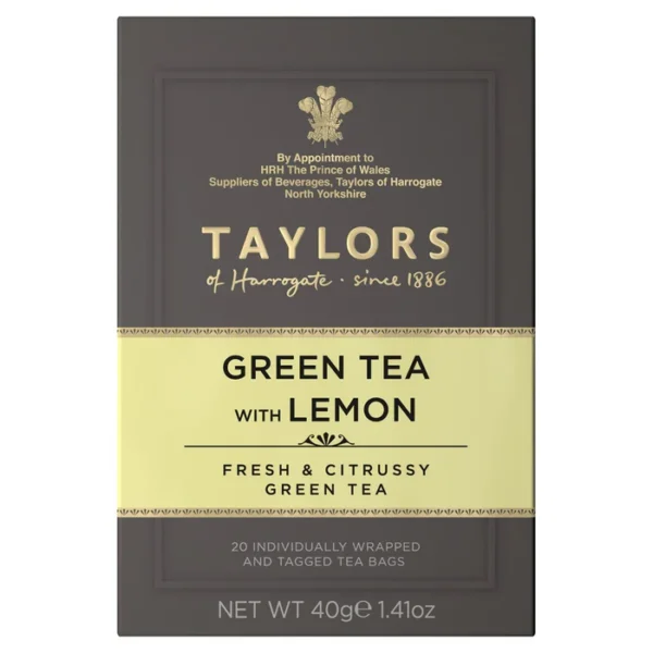Taylors Green Tea with Lemon Teabags 20 per pack - Special Offer