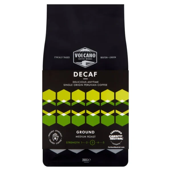 Volcano Coffee Works Decaf Delicious Anytime Ground Coffee 200g