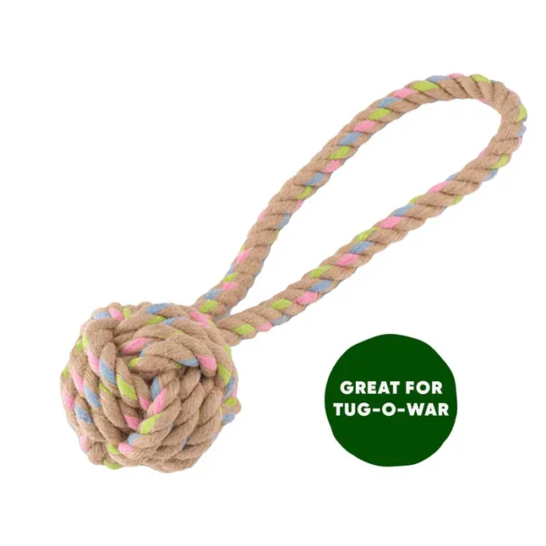Beco Pets Hemp Ball on Hoop Dog Toy Medium