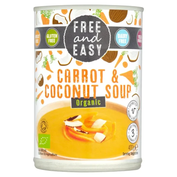 Free & Easy Free From Dairy Free Organic Carrot & Coconut Soup 400g - Special Offer