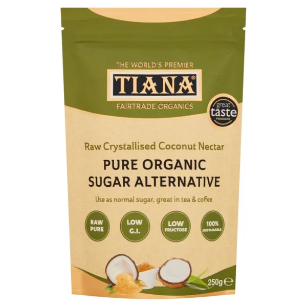 Tiana Premium Organic Crystallised Raw Coconut Sugar 250g