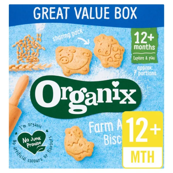 Organix Farm Animal Organic Toddler Snack Biscuits 100g