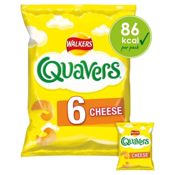 Walkers Quavers Cheese Snacks 6 per pack