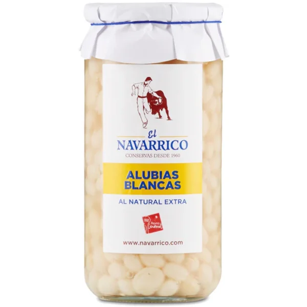 Brindisa Navarrico Round White Haricot Beans Alubias Blancas 600g
