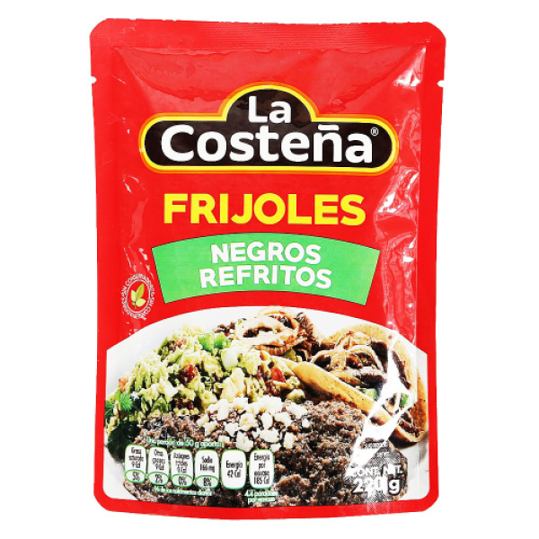 La Costena Refried Black Beans Pouch 220g