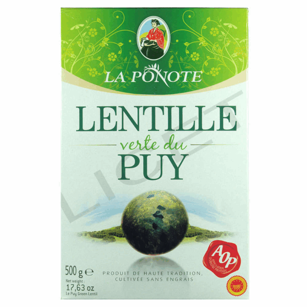 Lentilles Vertes du Puy AOP Lentilles vertes du Puy boite 500 g France - La Ponote