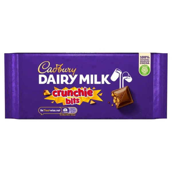 Cadbury Dairy Milk Crunchie Chocolate Bar 180g