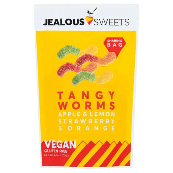 Jealous Sweets Tangy Worms Plant-based Gummy Sweets 125g