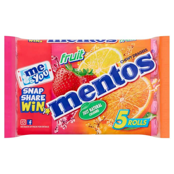 Mentos Chewy Fruit Sweets Multipack 5 x 38g