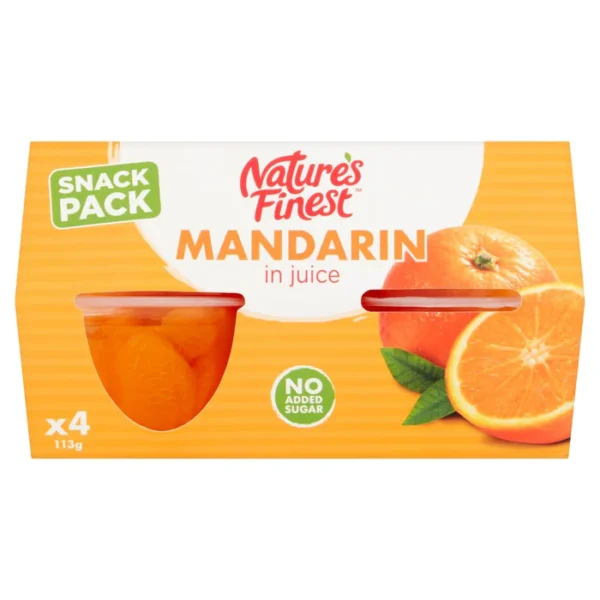 Nature's Finest Fruit Pots Mandarin in Juice 4 x 113g