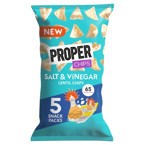 Properchips Salt & Vinegar Lentil Chips 5 x 14g