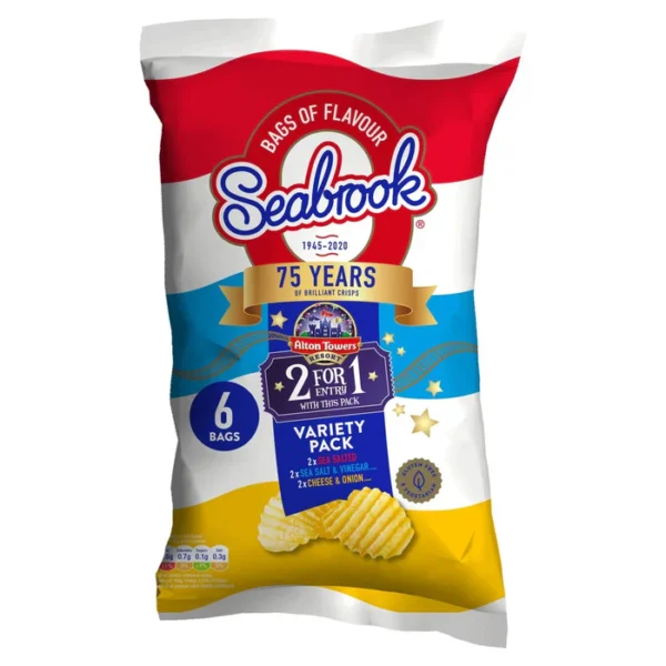 Seabrook Crinkle Cut Variety Crisps 6 per pack