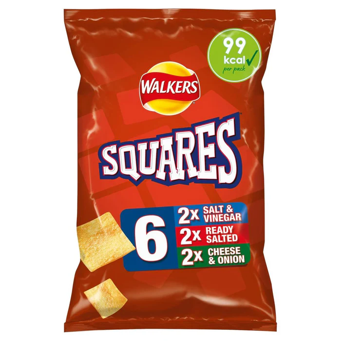 Walkers Squares Variety 6 per pack