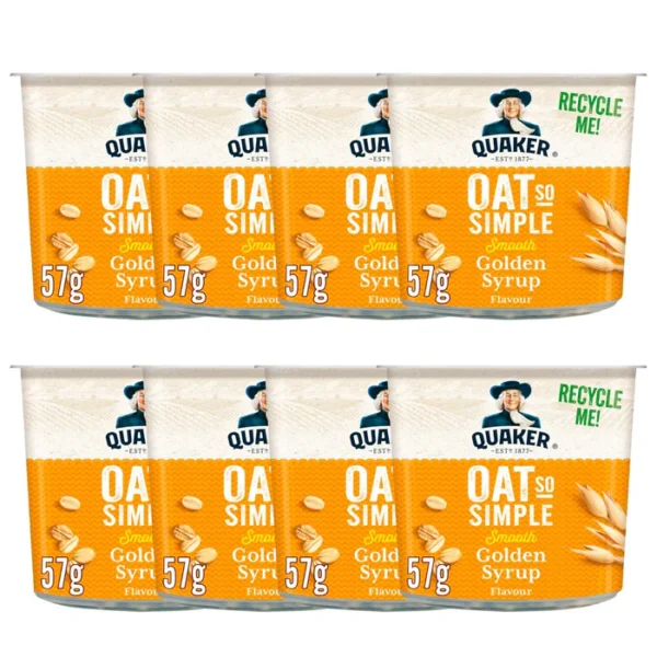 Quaker Oats So Simple Golden Syrup Porridge Pots Multipack 8 x 57g