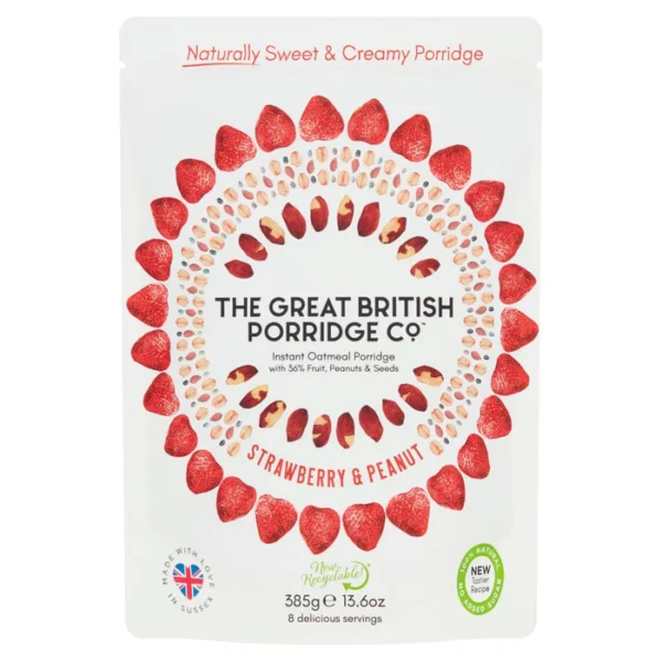 The Great British Porridge Co Strawberry & Peanut Instant Porridge 385g