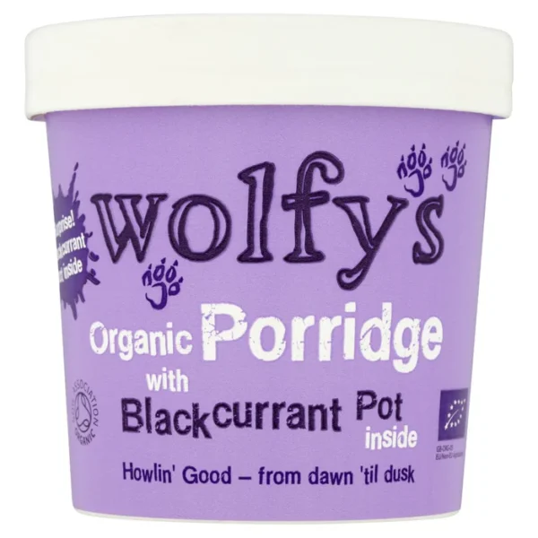 Wolfy's Organic Blackcurrant Porridge Pot 90g - Special Offer