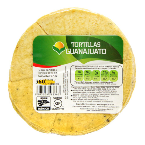 Pre Cut Yellow Corn Tortilla for Frying 1kg
