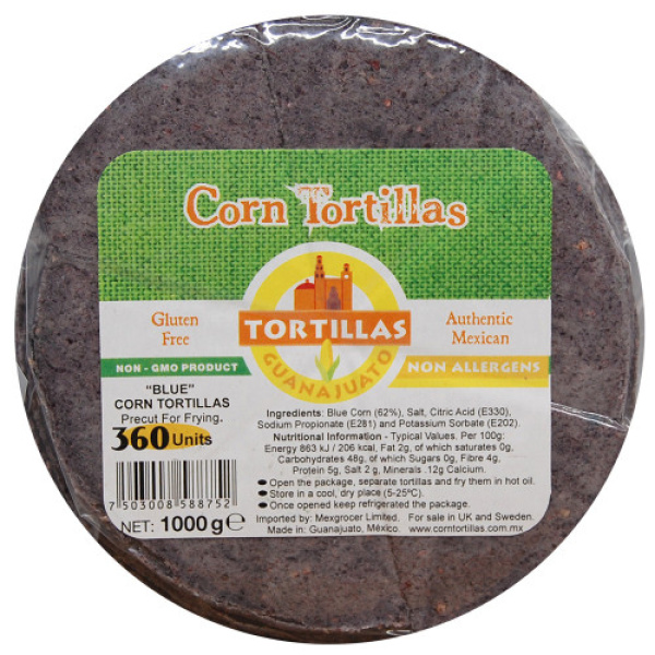 Pre Cut Blue Corn Tortilla for Frying 1kg