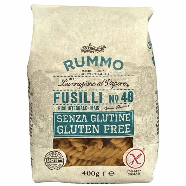 Fusilli Sans Gluten N°48 - Pâtes de Riz et Maïs 400 g - Pasta Rummo