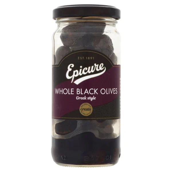 Epicure Greek Style Whole Black Olives 155g