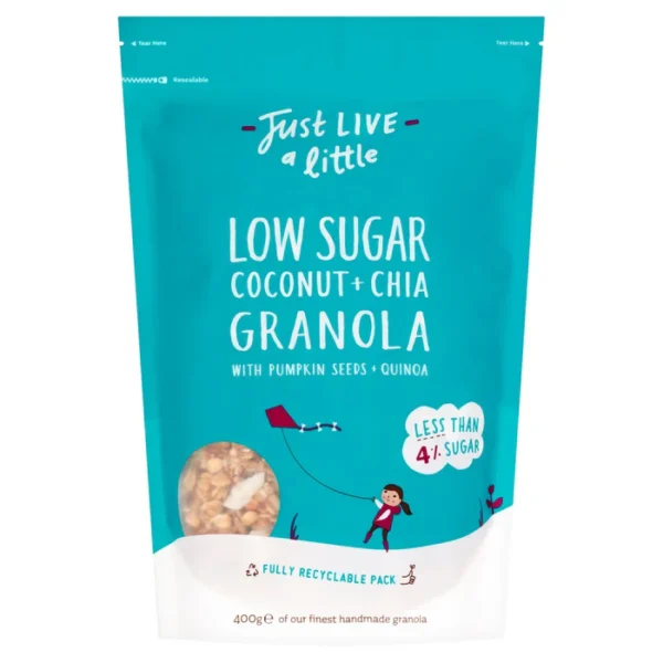 Just Live a Little Low Sugar Coconut & Chia 400g