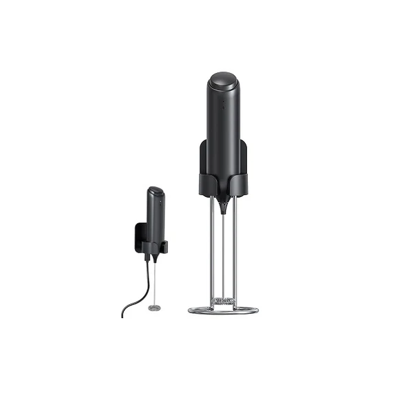 Mousseur à Lait Électrique Rechargeable USB avec Support de montage mural 2 en 1 noir Vendos85