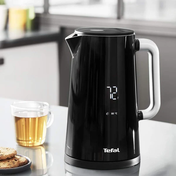 bouilloire électrique de 1,7L sans fil avec écran intégré et base 360° 1800W noir Tefal