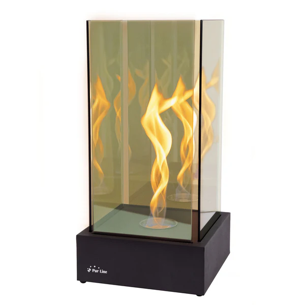 Cheminée de table à l'éthanol avec flamme à effet tornade et à effet infini Purline