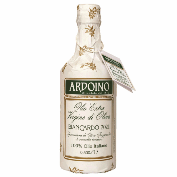 BIANCARDO, huile d'olive extra vierge italienne Taggiasca rare 500 ml - Ardoino, Isnardi