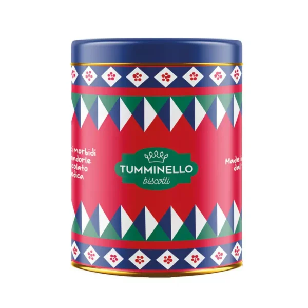 Aretusa Tin Box with Soft Sicilian Cantucci with Almonds and Modica IGP Chocolate 250 gr