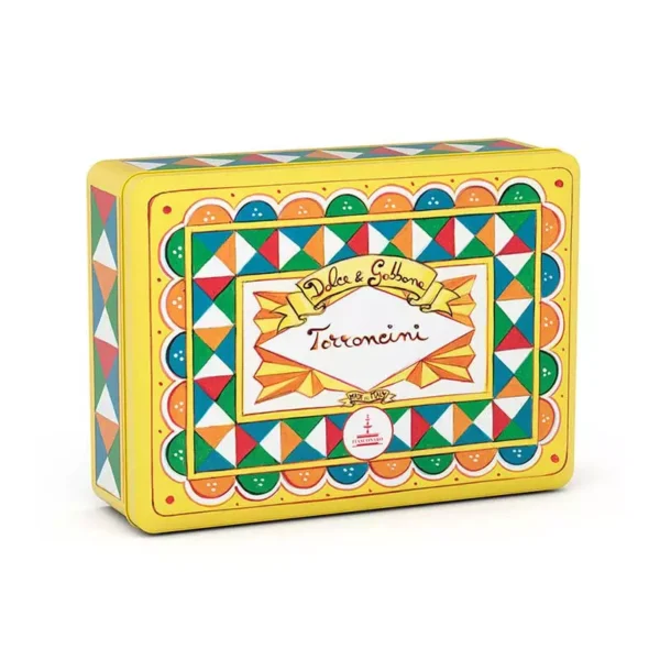 Assorted Fiasconaro soft Torroncini in Dolce and Gabbana tin 250 gr