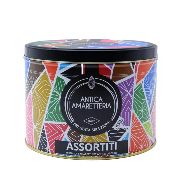 Assorted soft Amaretti in tin box 320 gr