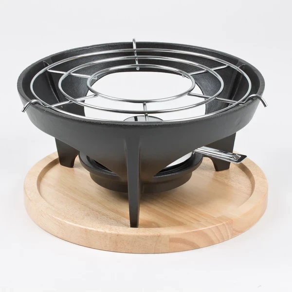 Réchaud mixte en fonte sur socle pour fondue Invicta