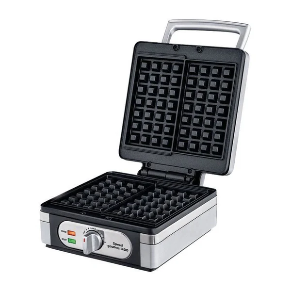 Little Balance 8384 Speed Gaufres 1400, Gaufrier Electrique, Veritables Gaufres Belges Rectangulaires Epaisses, 1400 W, Silver Little Balance