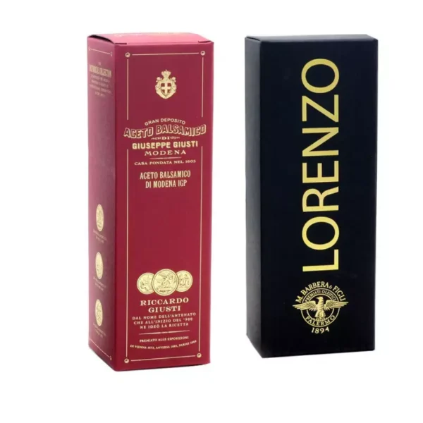 Giusti and Barbera Set: Balsamic Vinegar of Modena PGI 3 Gold Medals 250 ml and Extra Virgin Olive Oil Lorenzo n°1 500 ml