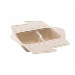 Barquette 2 compartiments en pulpe de canne 800 ml - par 150