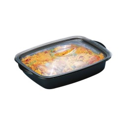 Barquette plastique noire avec couvercle indépendant Marmipack 1500 ml - par 200