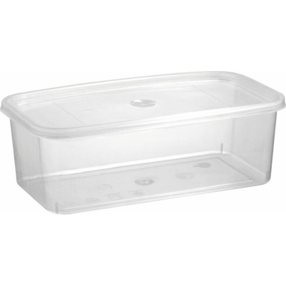 Barquette plastique PP transparente avec couvercle 500 ml - par 500