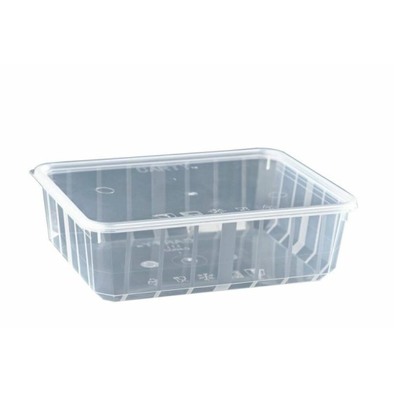 Barquette plastique transparente avec couvercle 1100 ml - par 25