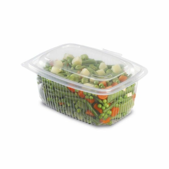 Barquette plastique transparente avec couvercle 1800 ml - par 300
