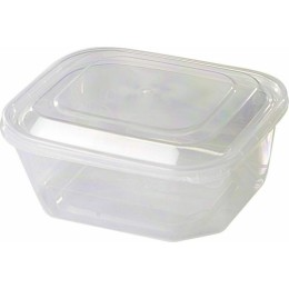 Barquette plastique transparente avec couvercle 500 ml - par 420
