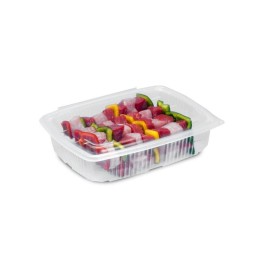 Barquette plastique transparente avec couvercle Ondipack 1500 ml - par 20