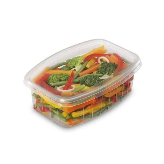 Barquette plastique transparente avec couvercle Pack Chaleur 1200 ml - par 200