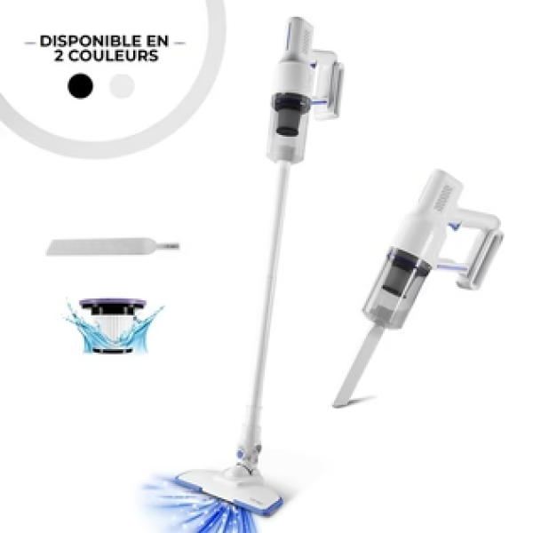 Aspirateur balai 2en1 filaire avec filtre HEPA lavable F10 blanc - Reconditionné Vortex